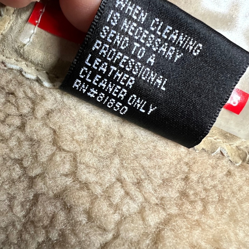 Brandon Thomas Y2K Leather Suede Jacket‎ Womens Sz XL Faux Sherpa Lined Longline - Picture 3 of 10